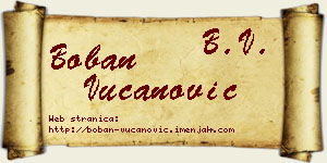 Boban Vučanović vizit kartica